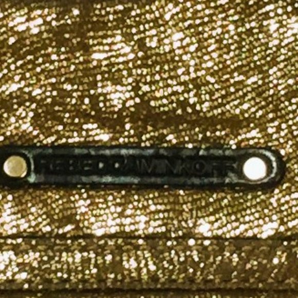 REBECCA MINKOFF GOLD LAME SHOULDERBAG=NEW WITH TAGS - Picture 5 of 8